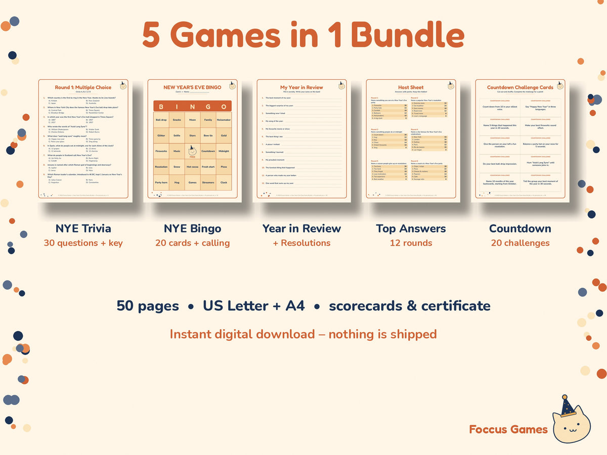 New Year's Eve Party Game Bundle