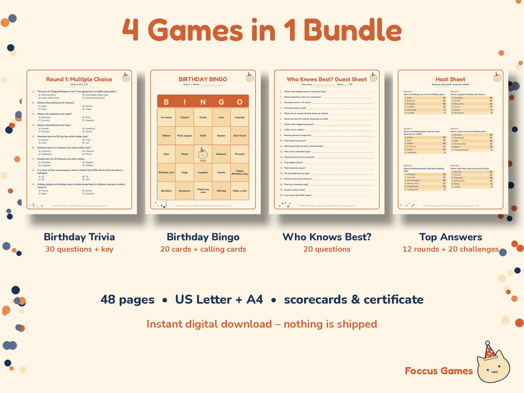Birthday Party Game Bundle