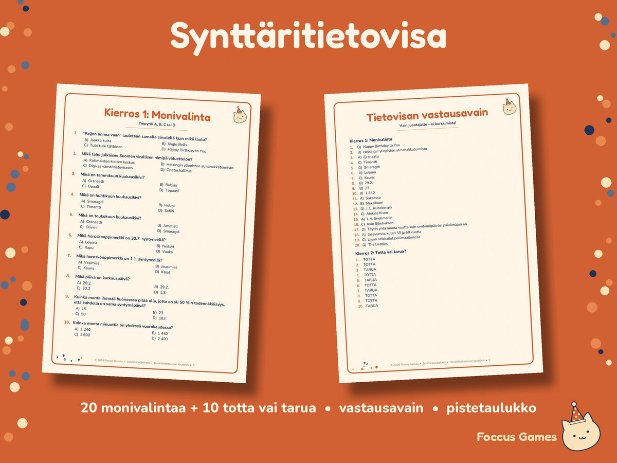 Synttäripelipaketti