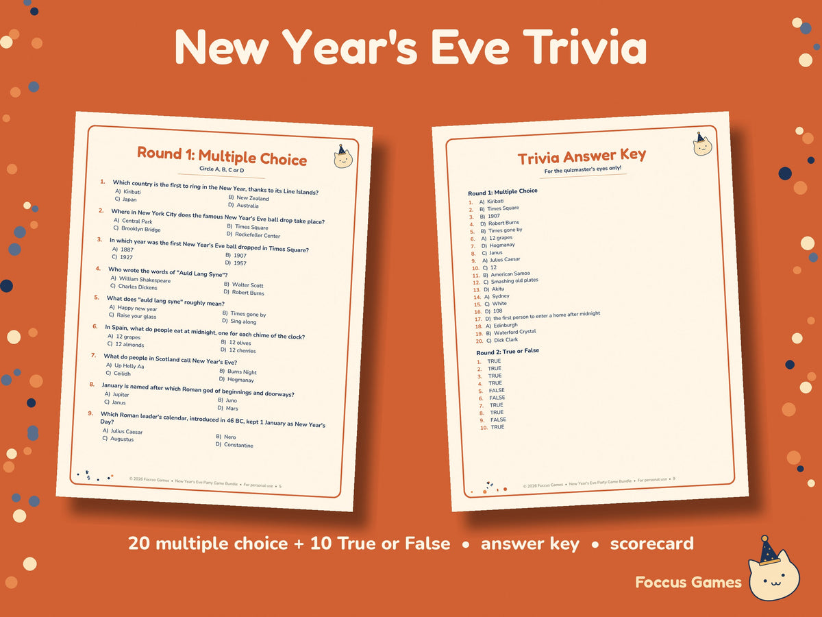 New Year's Eve Party Game Bundle