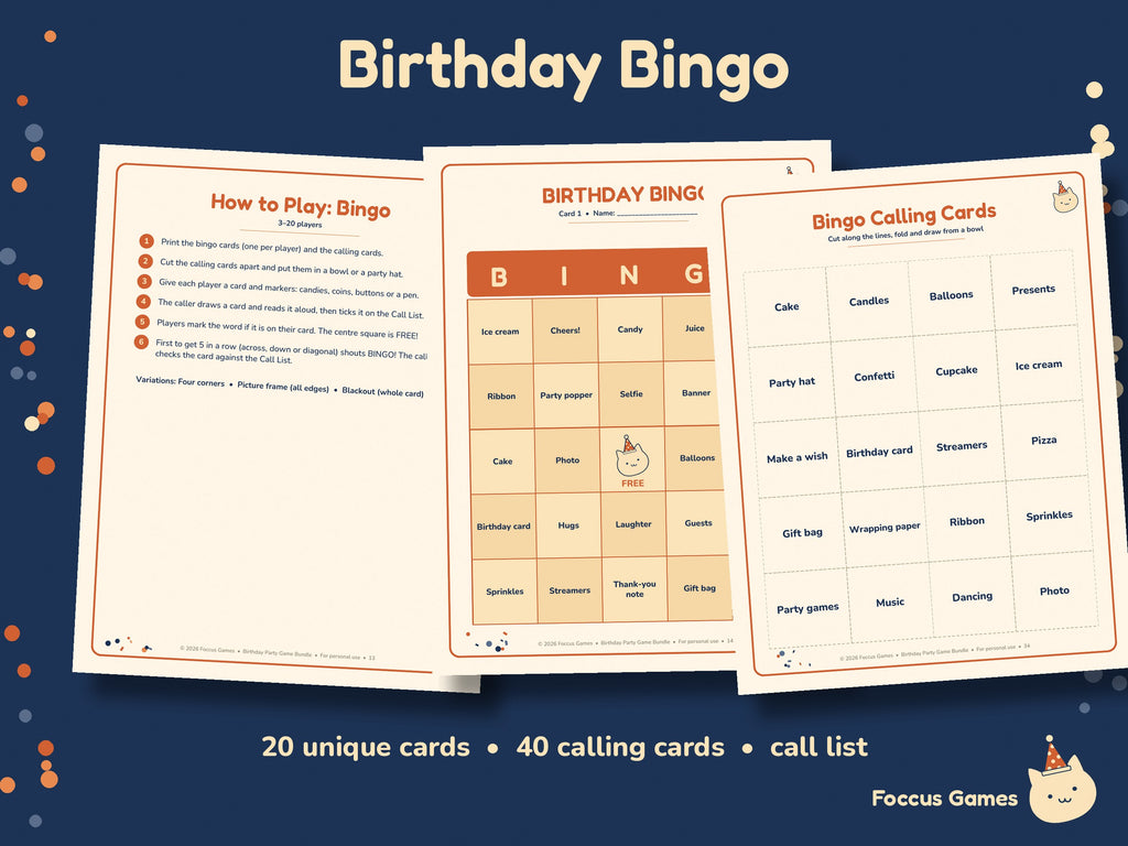 Birthday Party Game Bundle