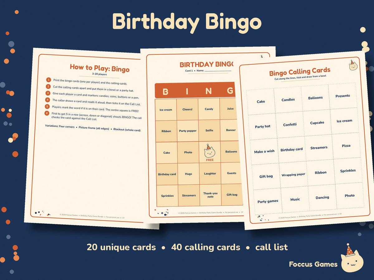 Birthday Party Game Bundle