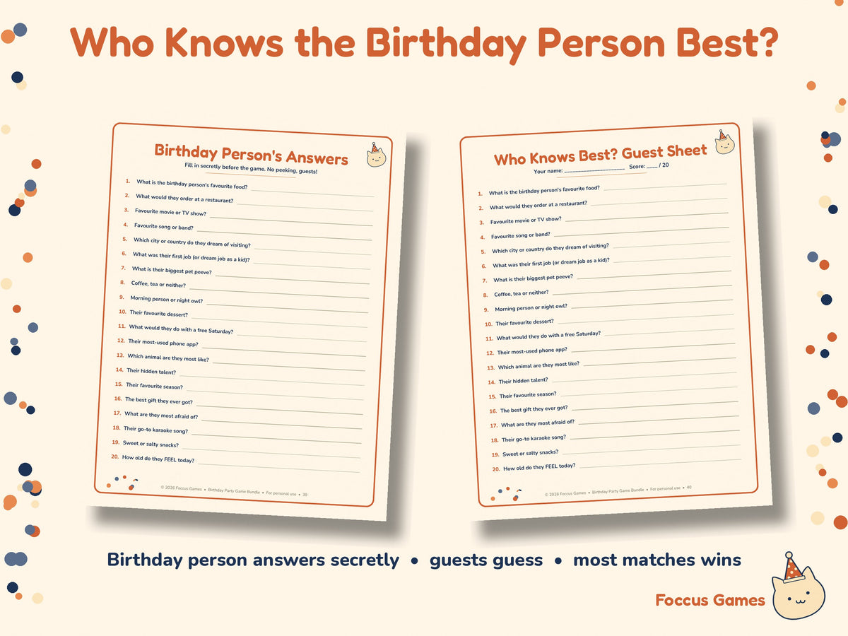 Birthday Party Game Bundle