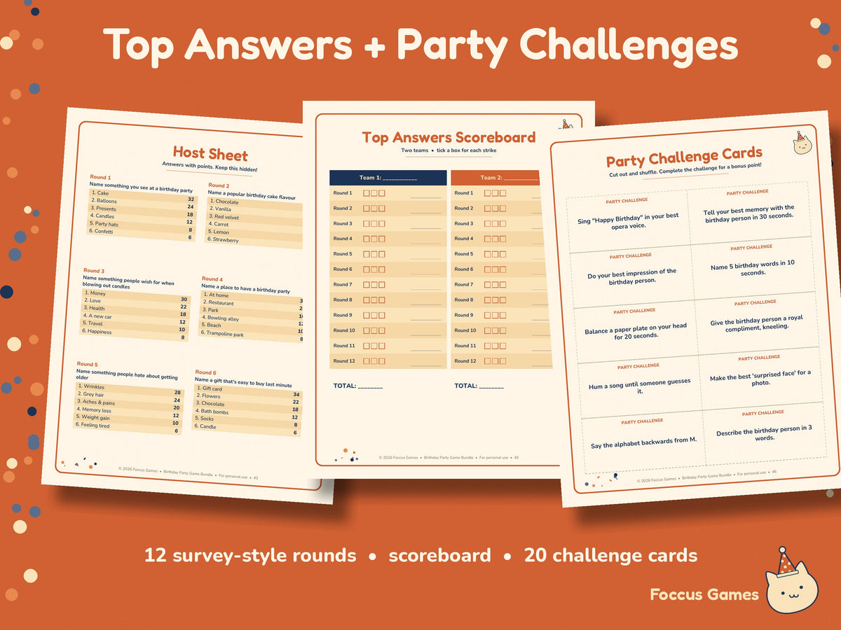Birthday Party Game Bundle