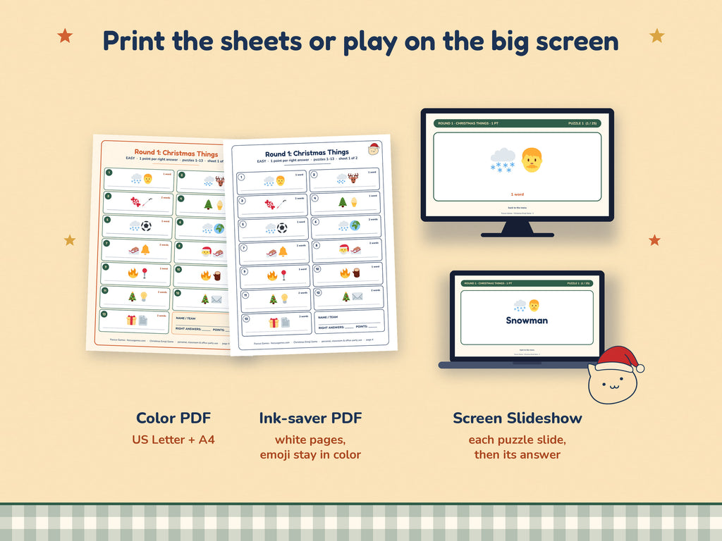 Christmas Emoji Game – print it or play on a screen