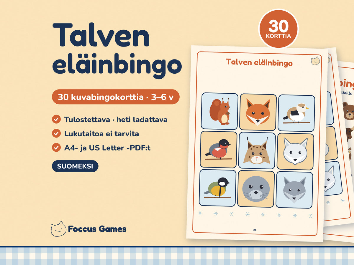 Talven eläinbingo