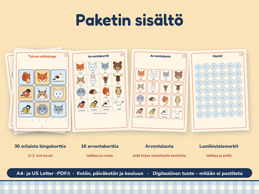 Talven eläinbingo