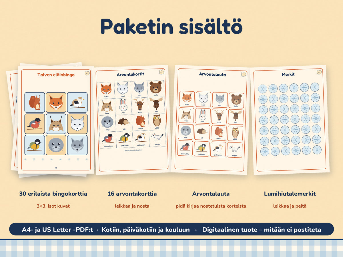 Talven eläinbingo