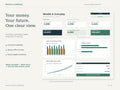 Wealth & Everyday Google Sheets template: income, spending and investment dashboard with fictional demo data.